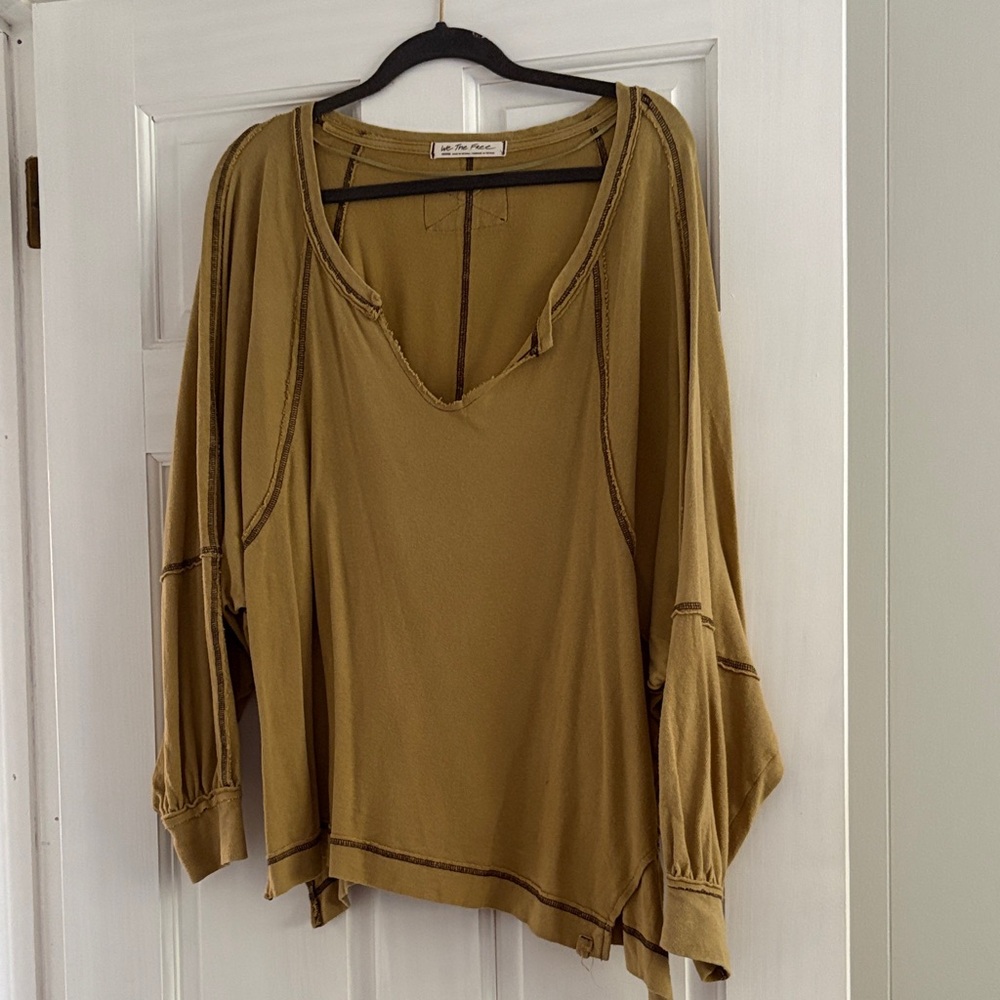 Free People Mustard Women's oversized Tee
